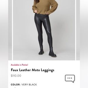 Spanx Black quilted Moto Leggings